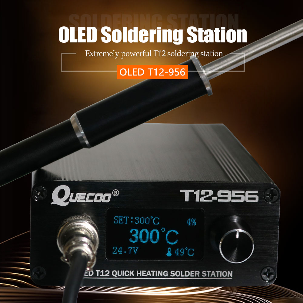 QUECOO-T12-956 Estação De Sold - Soldering Station T12 Oled avaliação e preço